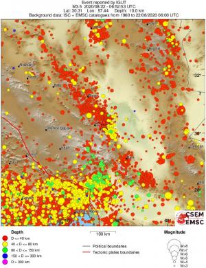 regional historical seismicity