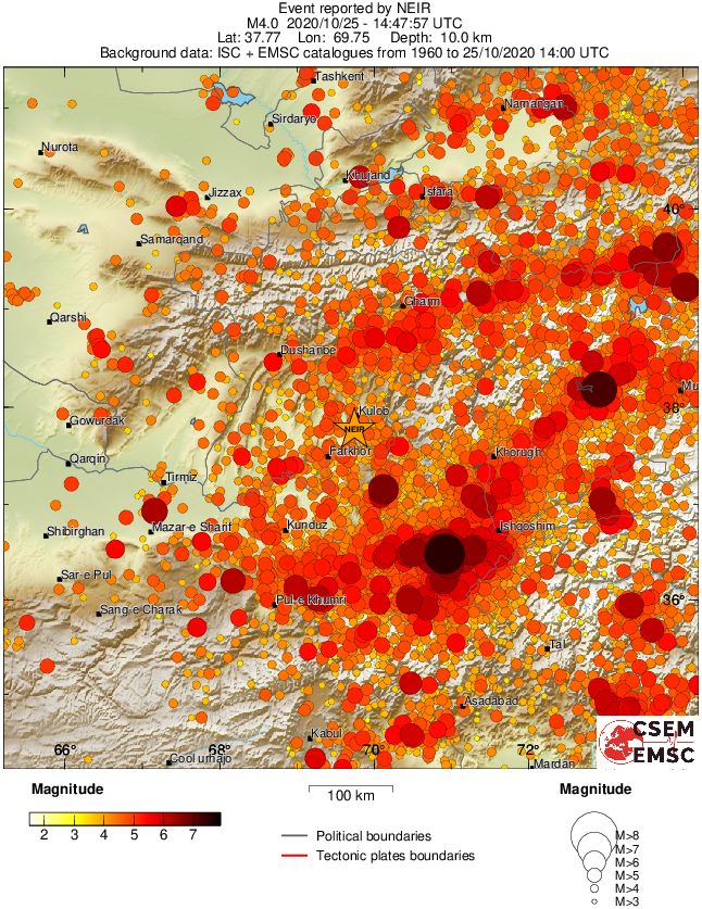 regional magnitude historical seismicity
