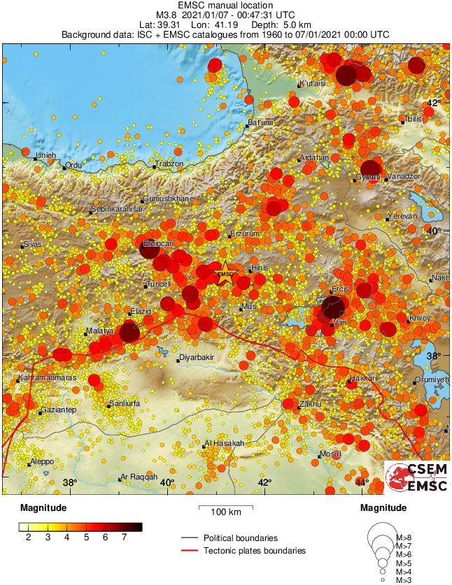 regional magnitude historical seismicity