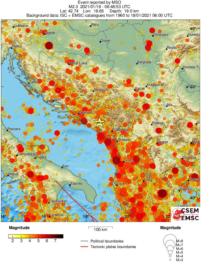 regional magnitude historical seismicity