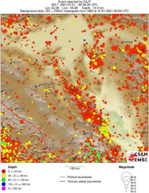 regional historical seismicity
