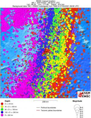 regional historical seismicity