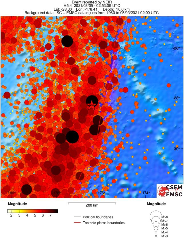 regional magnitude historical seismicity