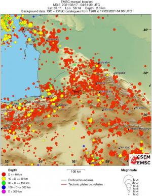 regional historical seismicity