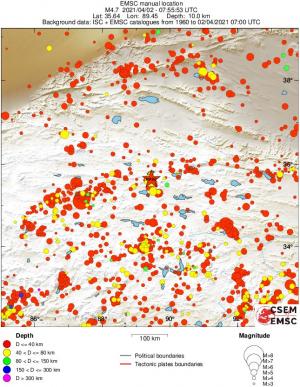 regional historical seismicity