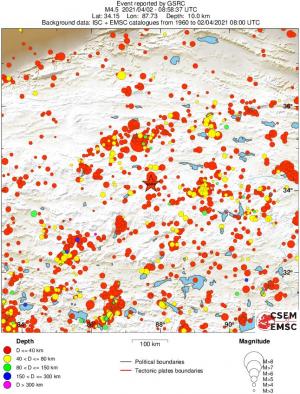 regional historical seismicity