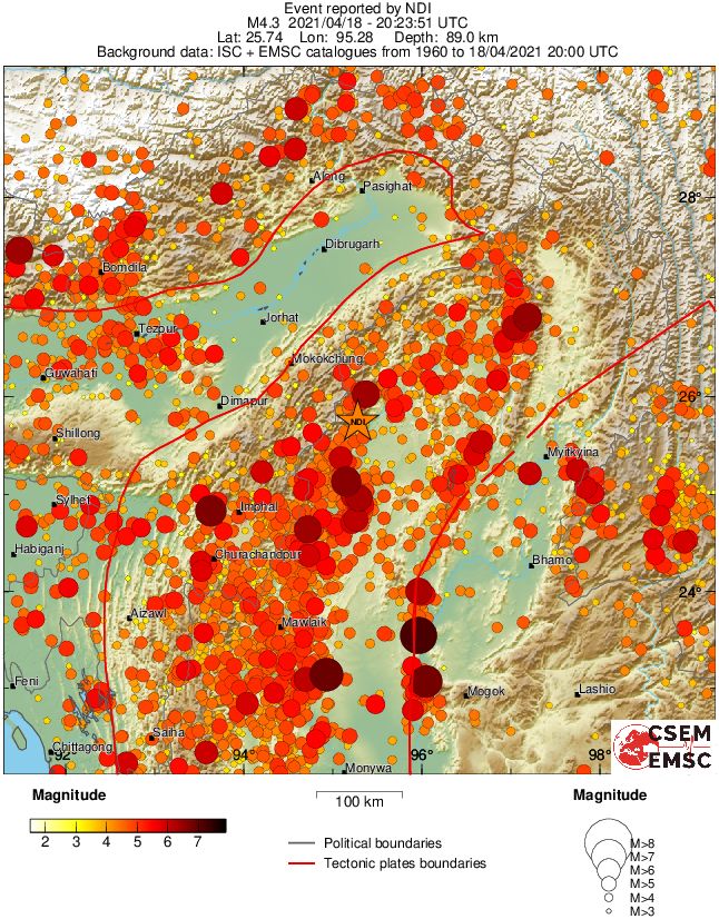 regional magnitude historical seismicity