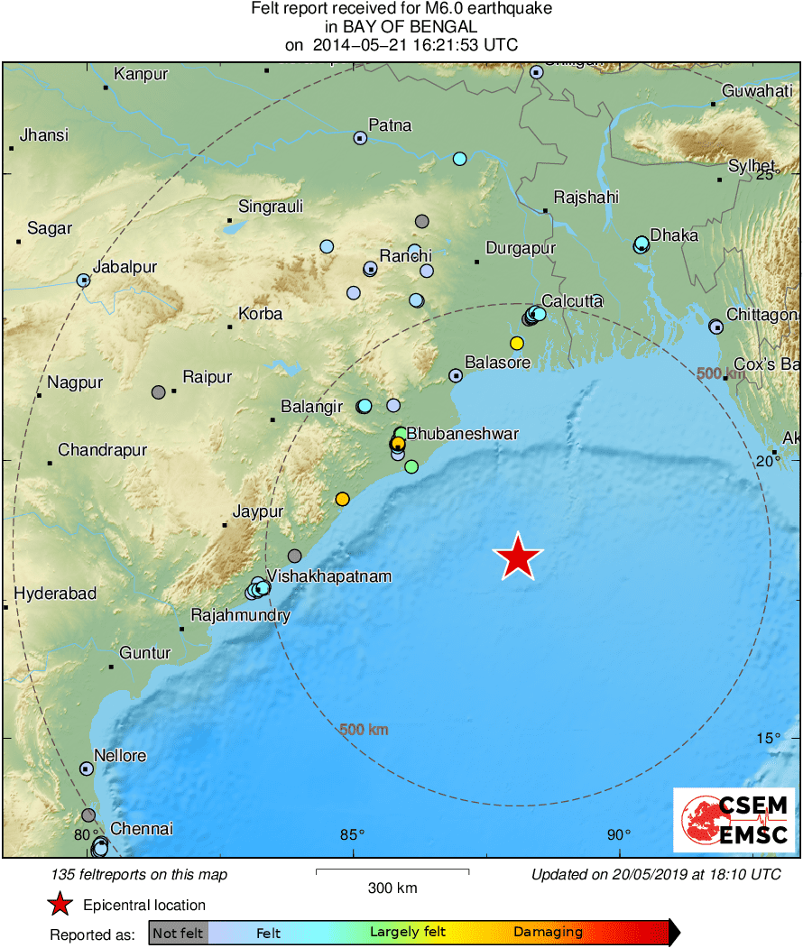 2014-05-21 Mw 6 BAY OF BENGAL