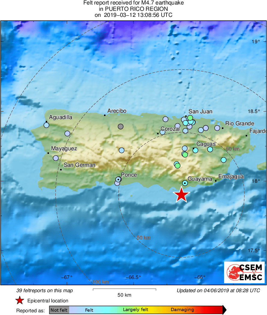 20190312 mb 4.7 PUERTO RICO REGION